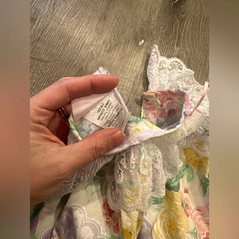 Vintage floral baby romper